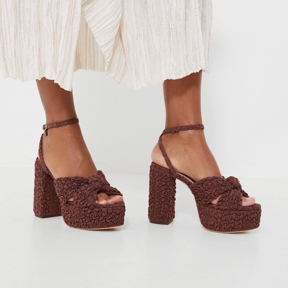 Loeffler Randall Shoes - Loeffler Randall Roz Knot Platform Sandals Cacao size 8.5